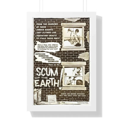SCUM OF THE EARTH 1963 - Framed Movie Poster 16″ x 24″ White - The Sticker Space