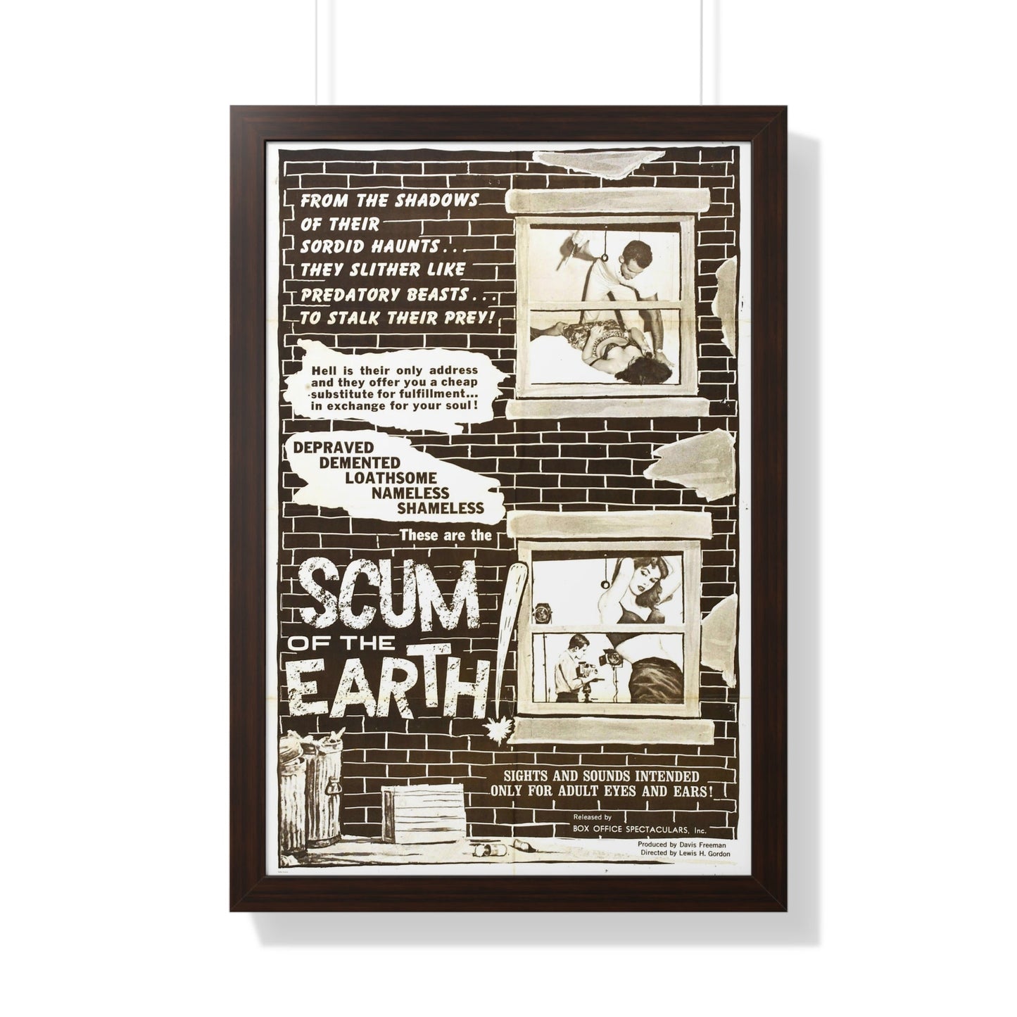 SCUM OF THE EARTH 1963 - Framed Movie Poster-20" x 30"-The Sticker Space