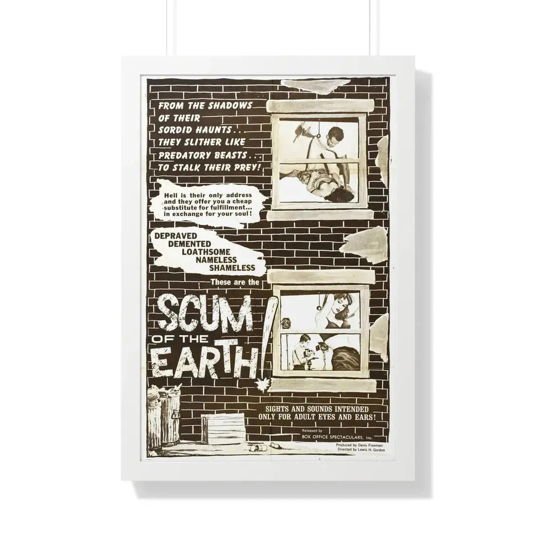 SCUM OF THE EARTH 1963 - Framed Movie Poster 20" x 30" White - The Sticker Space