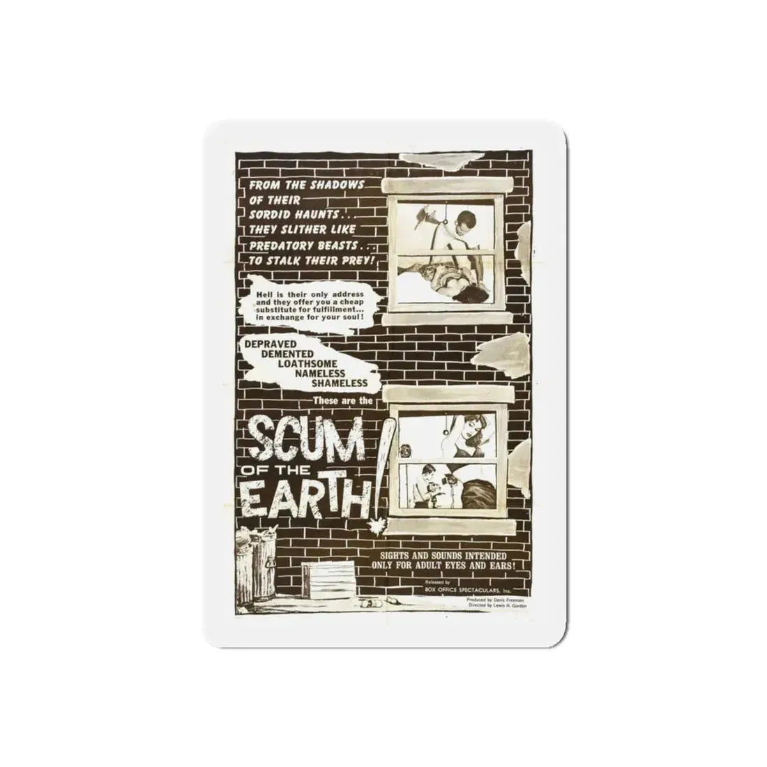 SCUM OF THE EARTH 1963 Movie Poster - Refrigerator Magnet 4 Inch Die-Cut - The Sticker Space