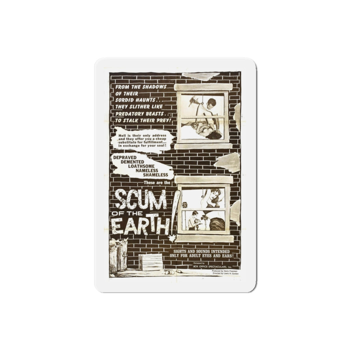 SCUM OF THE EARTH 1963 Movie Poster - Refrigerator Magnet-6" × 6"-The Sticker Space