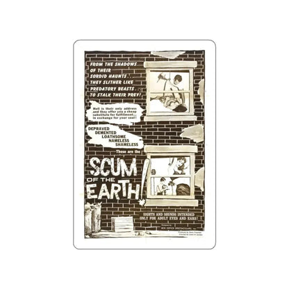 SCUM OF THE EARTH 1963 Movie Poster STICKER Vinyl Die-Cut Decal 2 Inch - The Sticker Space
