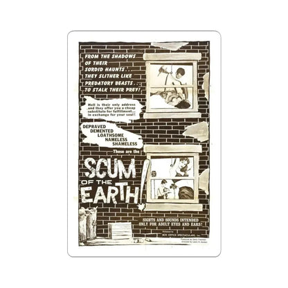 SCUM OF THE EARTH 1963 Movie Poster - STICKER Vinyl Kiss-Cut Decal 6 Inch White - The Sticker Space
