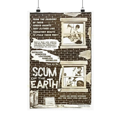 SCUM OF THE EARTH 1963 - Paper Movie Poster 12″ x 18″ Matte - The Sticker Space