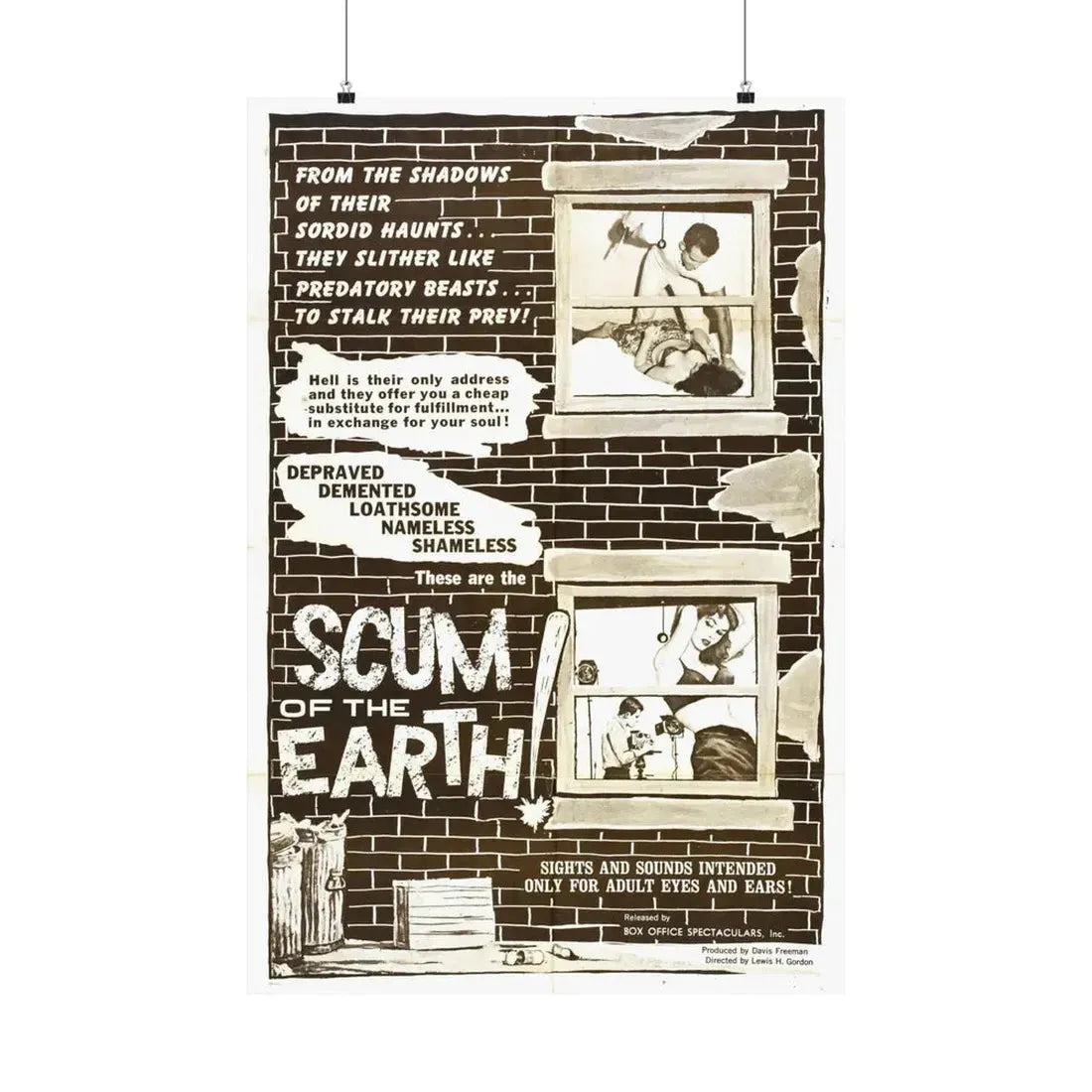 SCUM OF THE EARTH 1963 - Paper Movie Poster 24″ x 36″ Matte - The Sticker Space