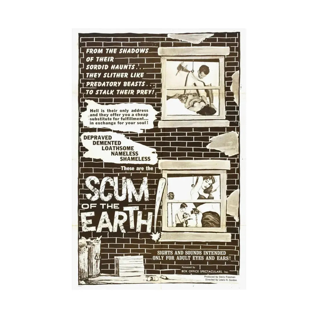 SCUM OF THE EARTH 1963 - Paper Movie Poster - The Sticker Space