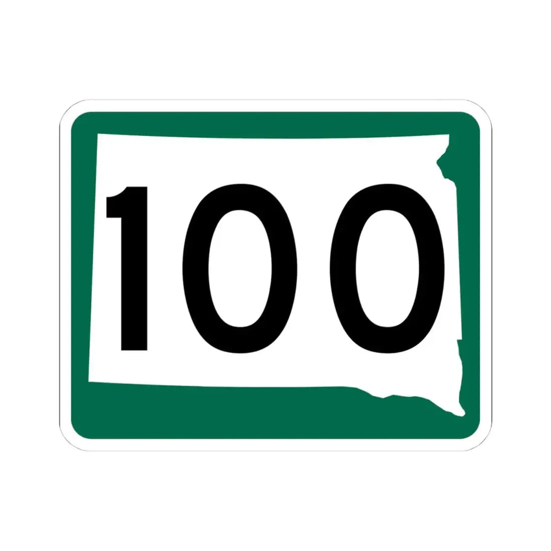 SD 100 (South Dakota) (Road Sign) STICKER Vinyl Kiss-Cut Decal 4 Inch White - The Sticker Space