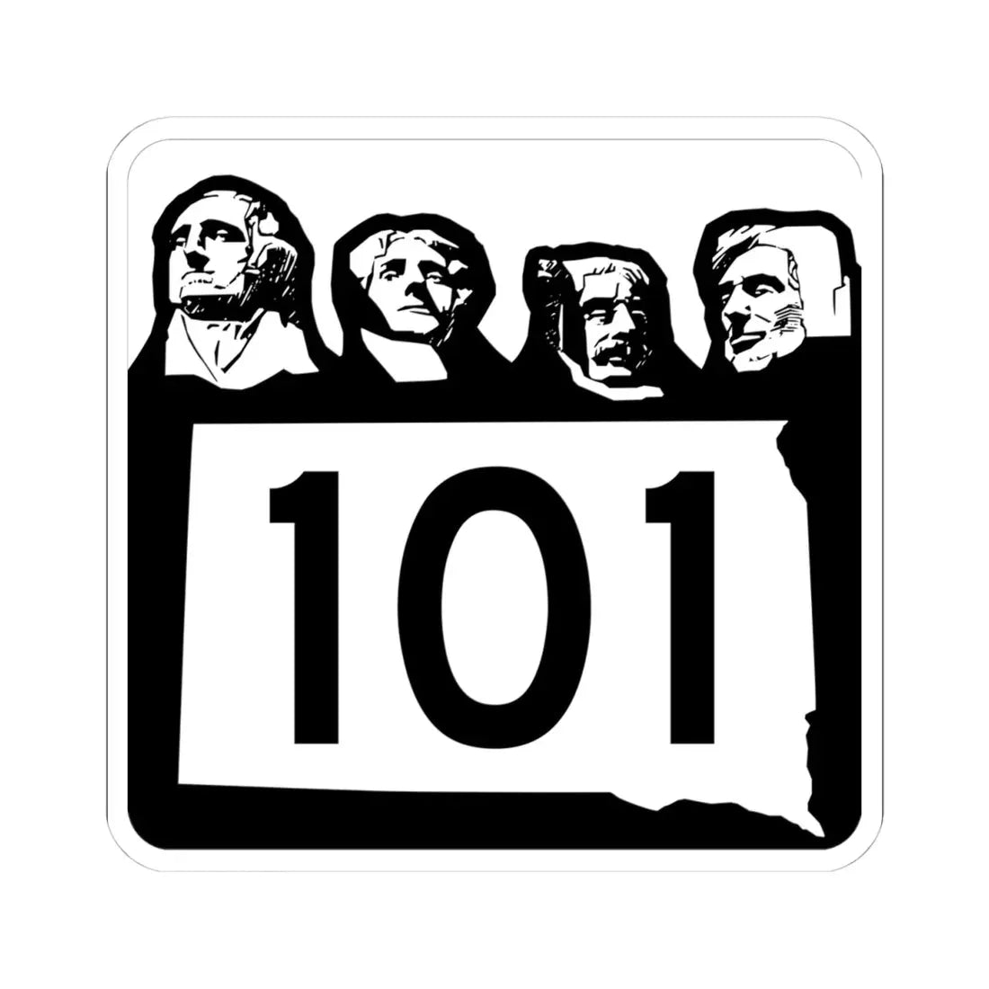 SD 101 1960 (South Dakota) (Road Sign) STICKER Vinyl Kiss-Cut Decal 4 Inch White - The Sticker Space