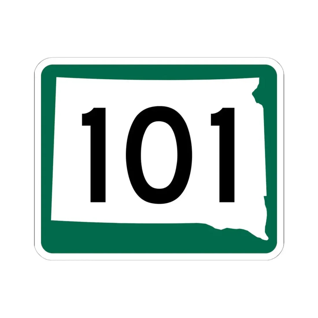 SD 101 (South Dakota) (Road Sign) STICKER Vinyl Kiss-Cut Decal 6 Inch White - The Sticker Space