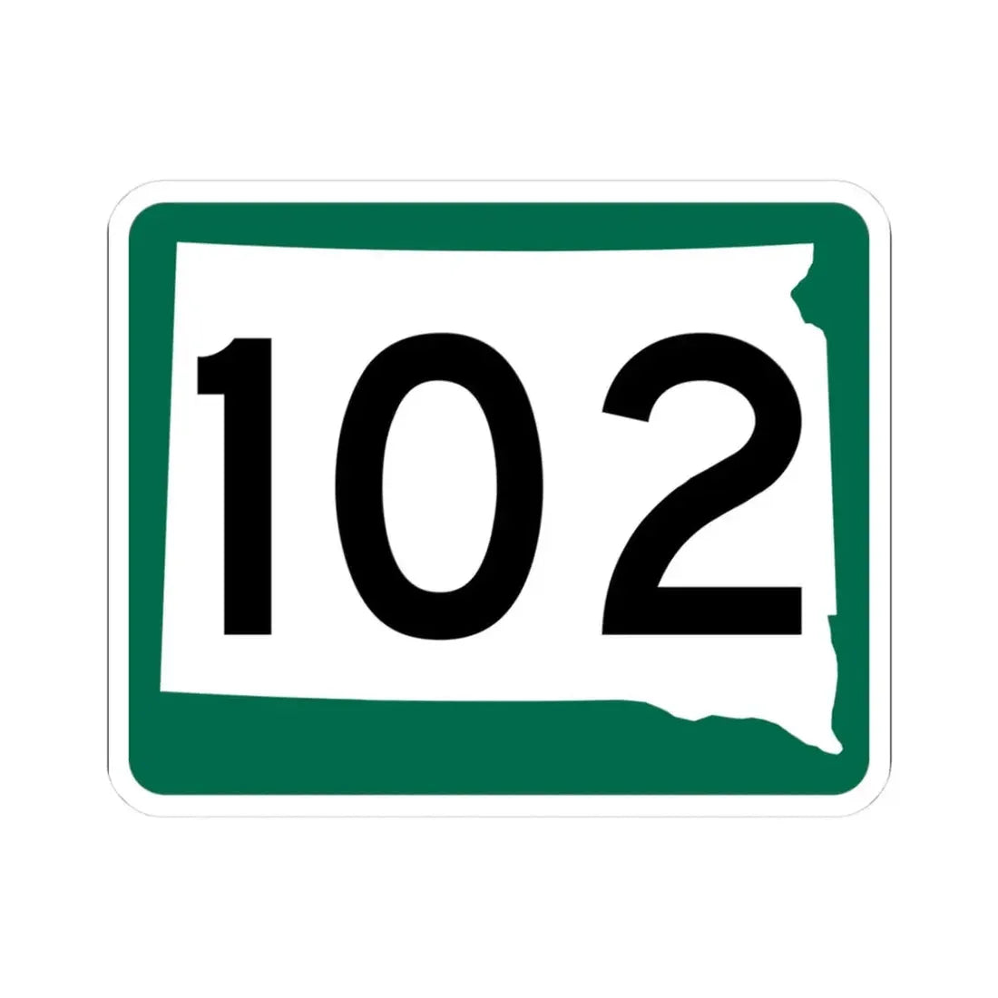 SD 102 (South Dakota) (Road Sign) STICKER Vinyl Kiss-Cut Decal 3 Inch White - The Sticker Space