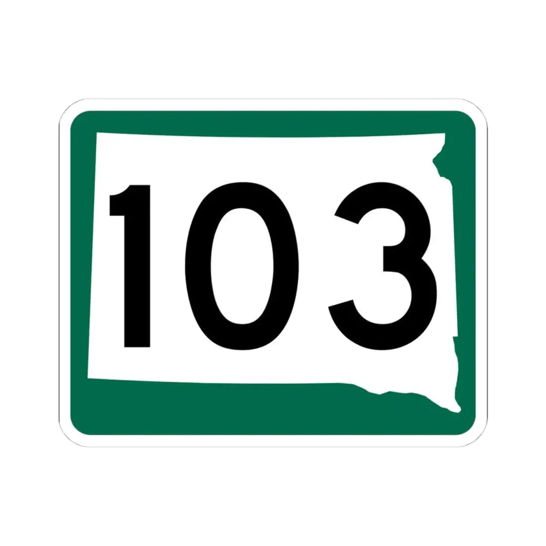 SD 103 (South Dakota) (Road Sign) STICKER Vinyl Kiss-Cut Decal 4 Inch White - The Sticker Space