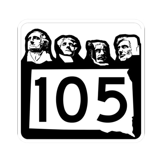 SD 105 1960 (South Dakota) (Road Sign) STICKER Vinyl Kiss-Cut Decal 2 Inch White - The Sticker Space