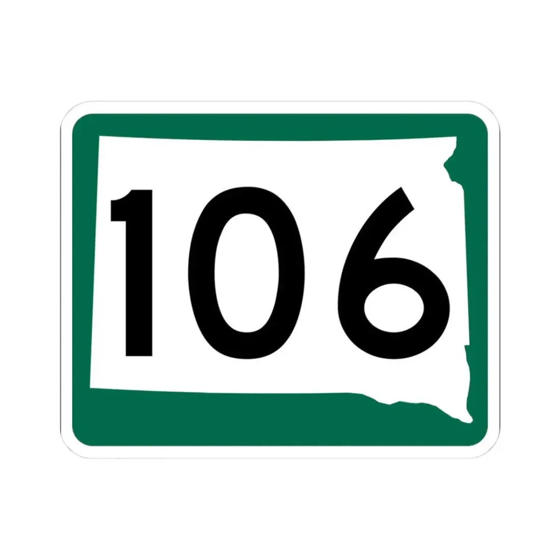 SD 106 (South Dakota) (Road Sign) STICKER Vinyl Kiss-Cut Decal 3 Inch White - The Sticker Space