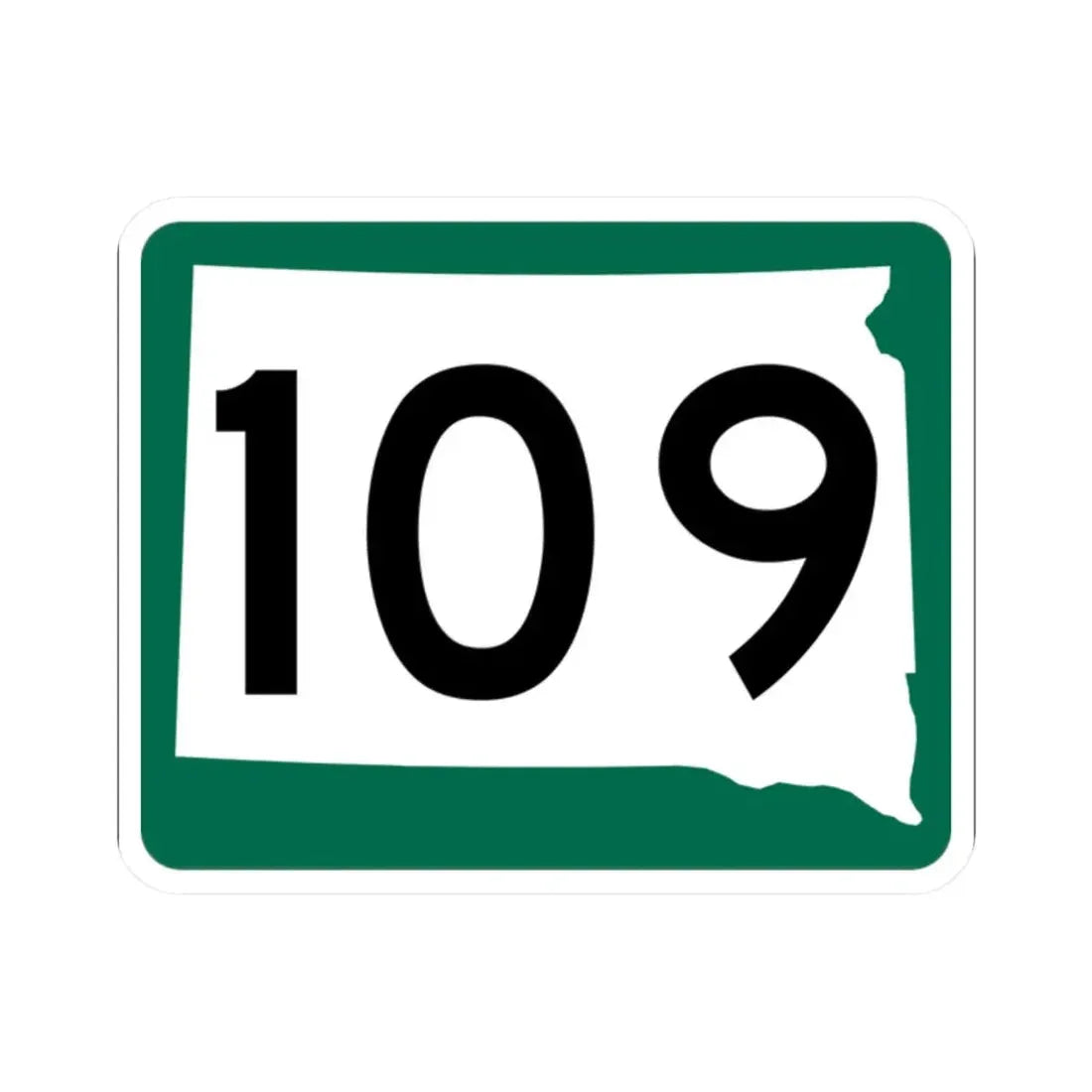 SD 109 (South Dakota) (Road Sign) STICKER Vinyl Kiss-Cut Decal 2 Inch White - The Sticker Space