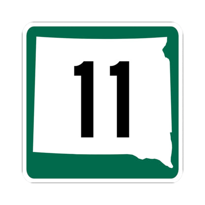 SD 11 (South Dakota) (Road Sign) STICKER Vinyl Kiss-Cut Decal 2 Inch White - The Sticker Space