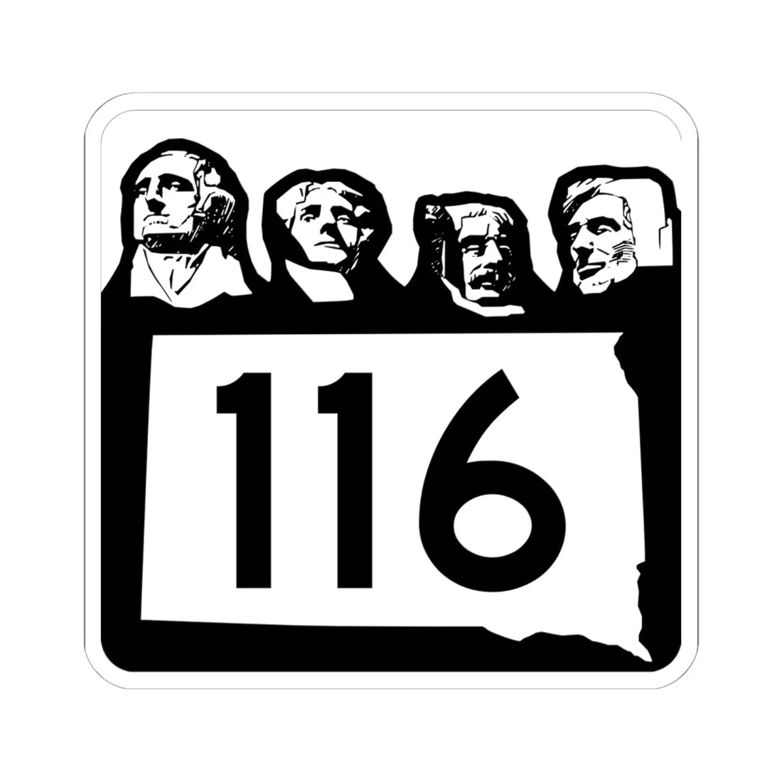 SD 116 1960 (South Dakota) (Road Sign) STICKER Vinyl Kiss-Cut Decal 6 Inch White - The Sticker Space