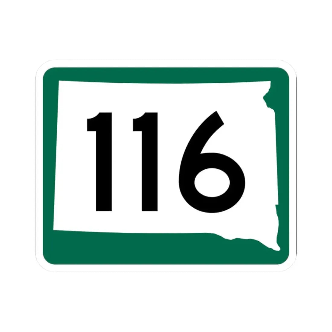 SD 116 (South Dakota) (Road Sign) STICKER Vinyl Kiss-Cut Decal 2 Inch White - The Sticker Space