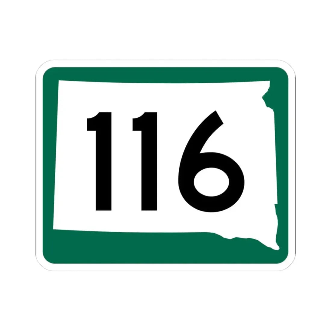 SD 116 (South Dakota) (Road Sign) STICKER Vinyl Kiss-Cut Decal 3 Inch White - The Sticker Space