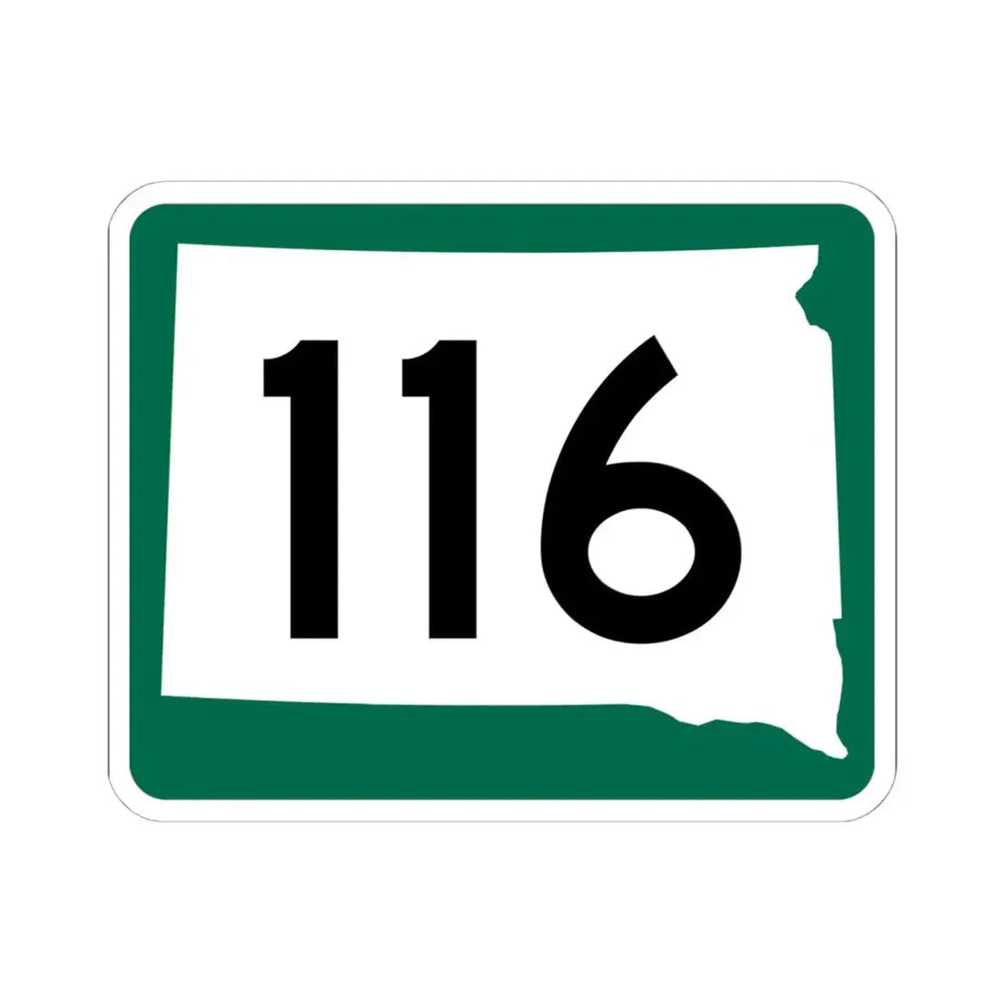 SD 116 (South Dakota) (Road Sign) STICKER Vinyl Kiss-Cut Decal 6 Inch White - The Sticker Space