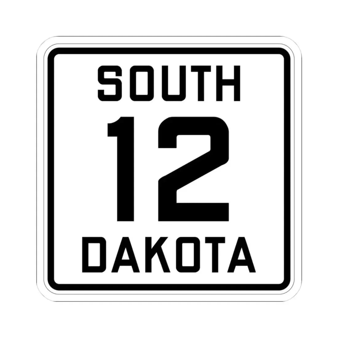 SD 12 1926 (South Dakota) (Road Sign) STICKER Vinyl Kiss-Cut Decal 3 Inch White - The Sticker Space