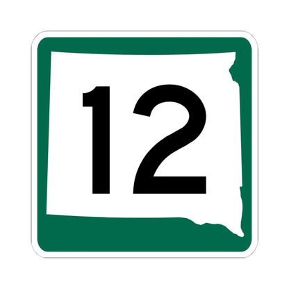 SD 12 (South Dakota) (Road Sign) STICKER Vinyl Kiss-Cut Decal 6 Inch White - The Sticker Space
