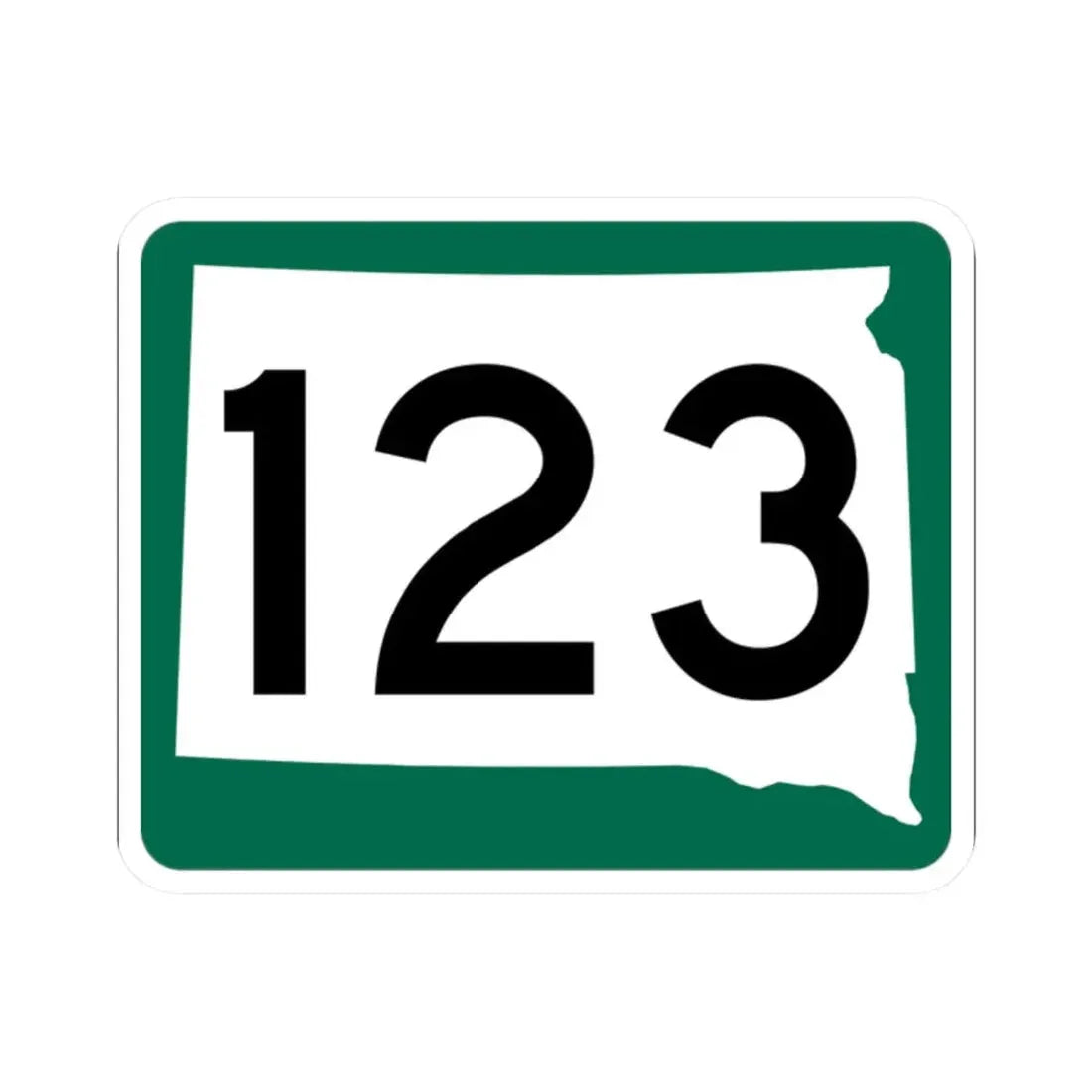 SD 123 (South Dakota) (Road Sign) STICKER Vinyl Kiss-Cut Decal 2 Inch White - The Sticker Space