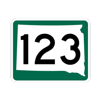SD 123 (South Dakota) (Road Sign) STICKER Vinyl Kiss-Cut Decal 4 Inch White - The Sticker Space