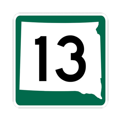 SD 13 (South Dakota) (Road Sign) STICKER Vinyl Kiss-Cut Decal 3 Inch White - The Sticker Space