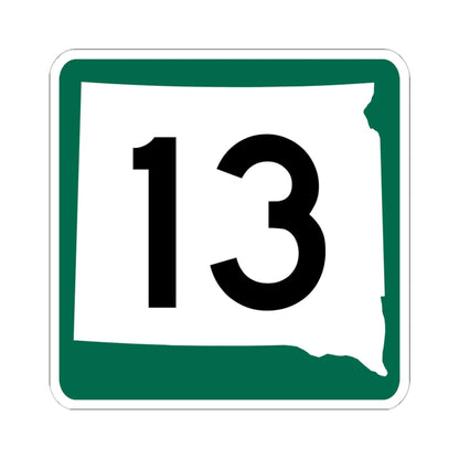 SD 13 (South Dakota) (Road Sign) STICKER Vinyl Kiss-Cut Decal 6 Inch White - The Sticker Space