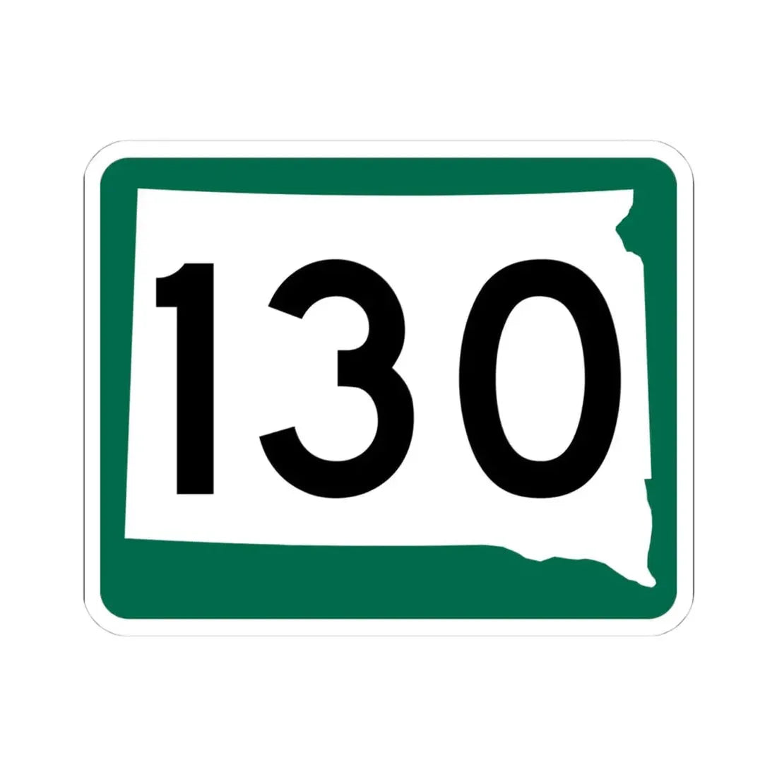 SD 130 (South Dakota) (Road Sign) STICKER Vinyl Kiss-Cut Decal 4 Inch White - The Sticker Space