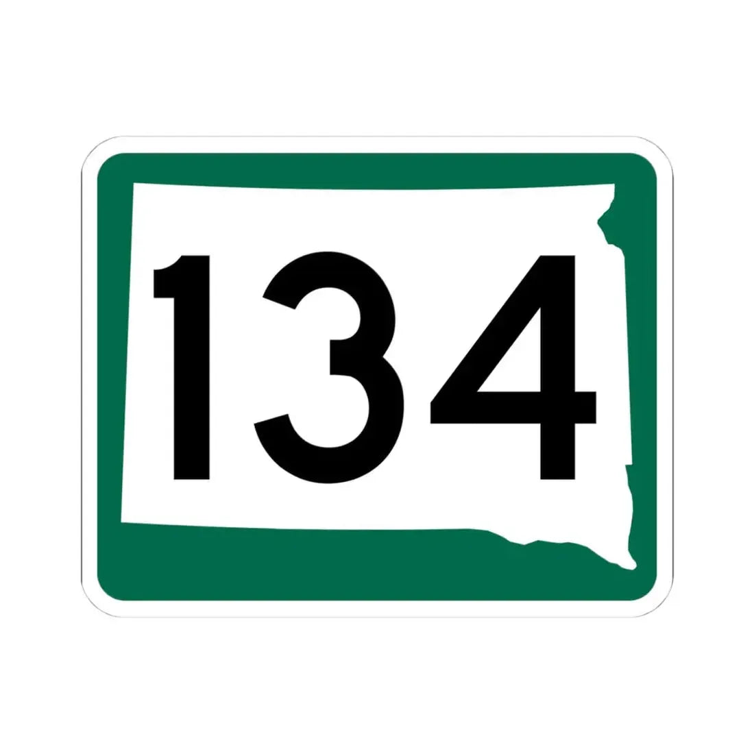 SD 134 (South Dakota) (Road Sign) STICKER Vinyl Kiss-Cut Decal 4 Inch White - The Sticker Space