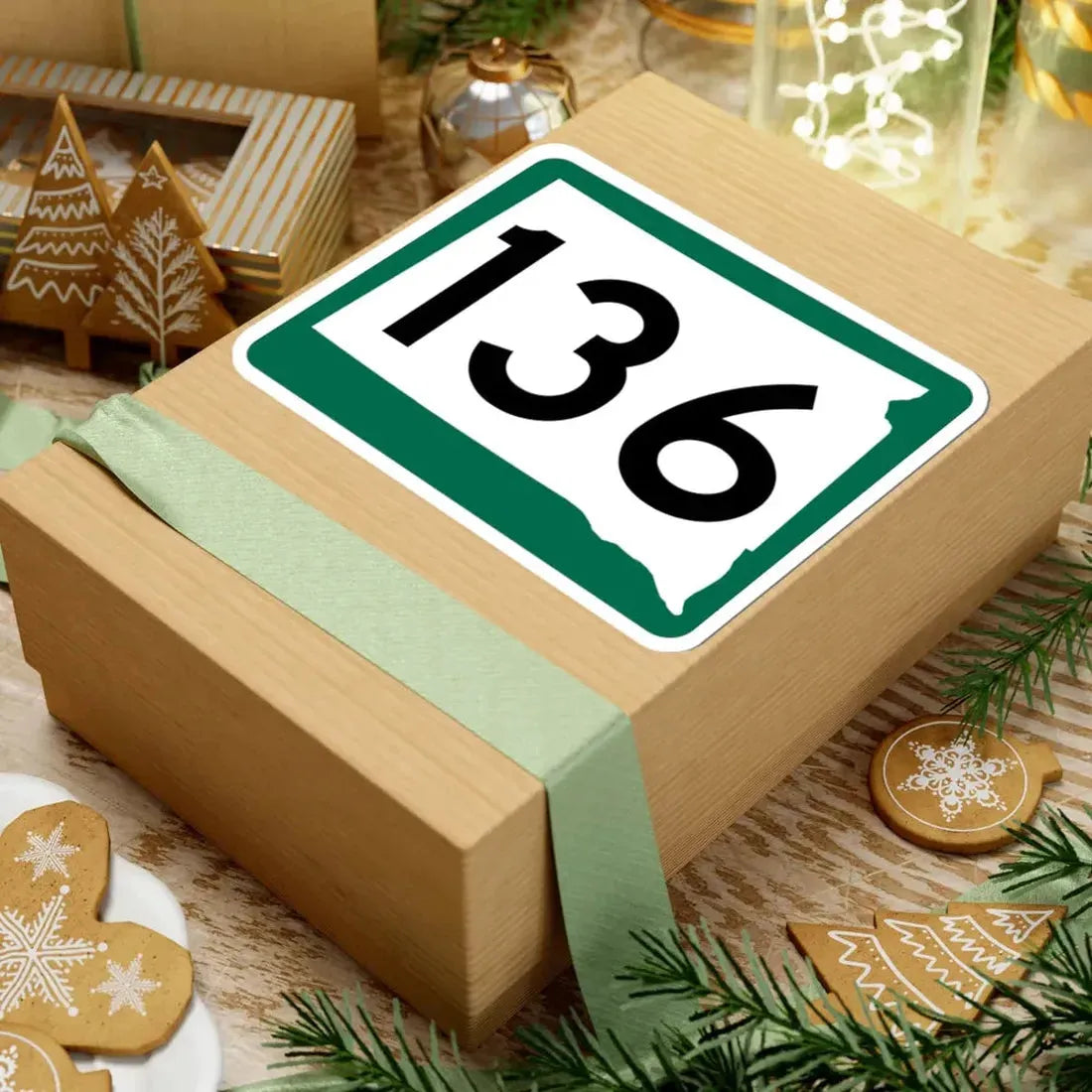 SD 136 (South Dakota) (Road Sign) STICKER Vinyl Kiss-Cut Decal - The Sticker Space