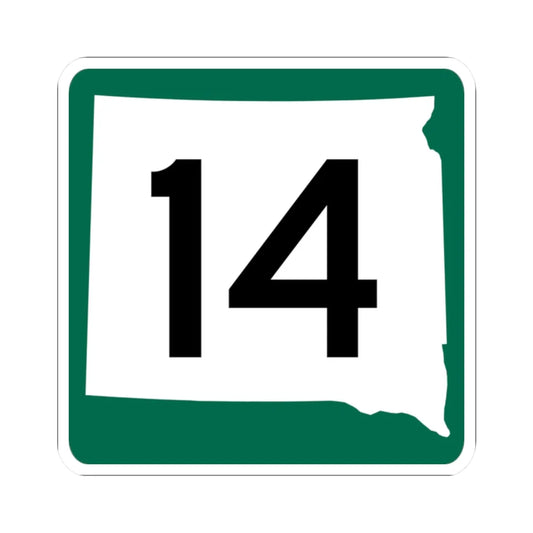 SD 14 (South Dakota) (Road Sign) STICKER Vinyl Kiss-Cut Decal 2 Inch White - The Sticker Space