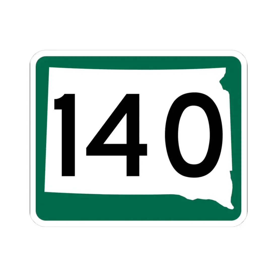 SD 140 (South Dakota) (Road Sign) STICKER Vinyl Kiss-Cut Decal 3 Inch White - The Sticker Space