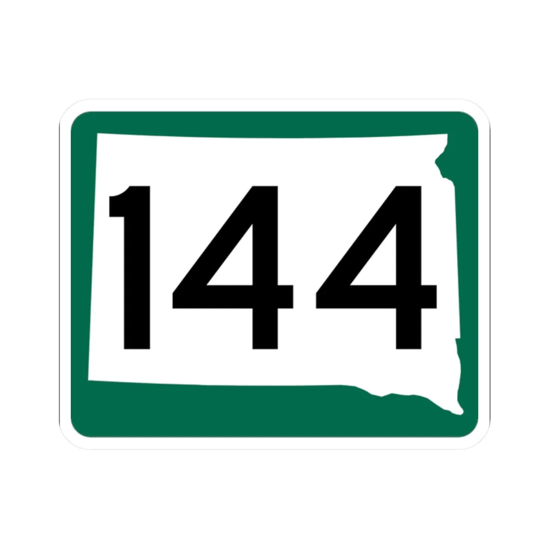 SD 144 (South Dakota) (Road Sign) STICKER Vinyl Kiss-Cut Decal 2 Inch White - The Sticker Space
