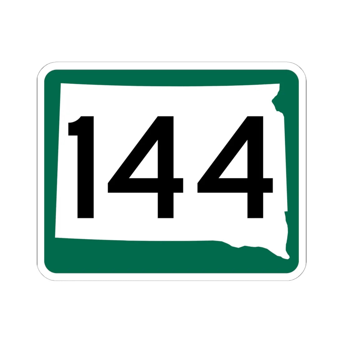 SD 144 (South Dakota) (Road Sign) STICKER Vinyl Kiss-Cut Decal 6 Inch White - The Sticker Space