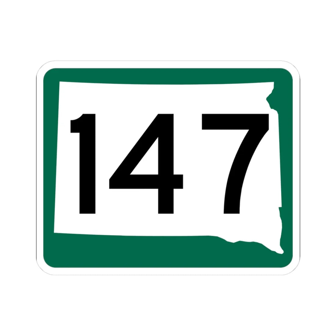 SD 147 (South Dakota) (Road Sign) STICKER Vinyl Kiss-Cut Decal 3 Inch White - The Sticker Space