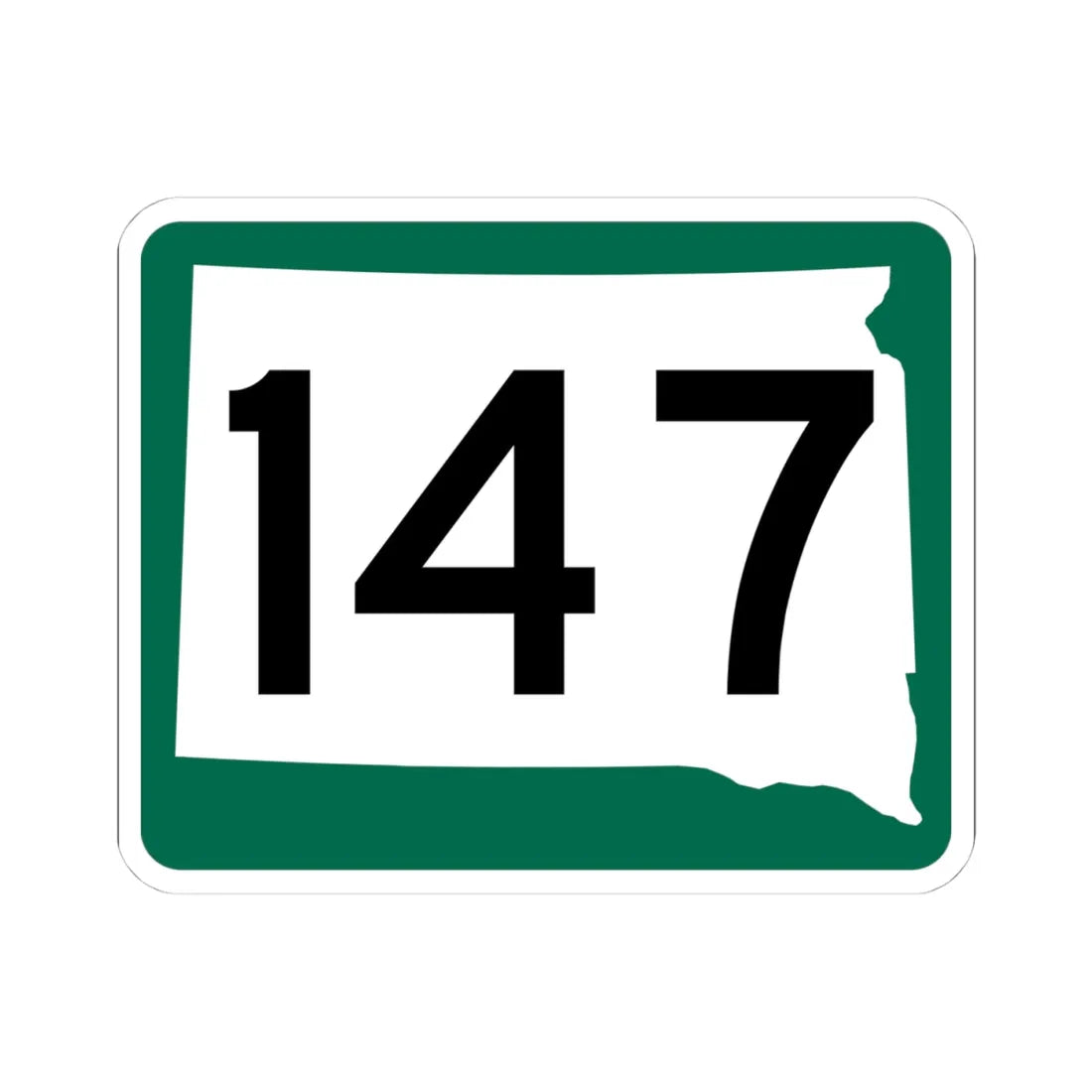 SD 147 (South Dakota) (Road Sign) STICKER Vinyl Kiss-Cut Decal 4 Inch White - The Sticker Space