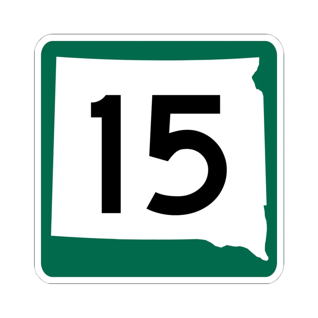 SD 15 (South Dakota) (Road Sign) STICKER Vinyl Kiss-Cut Decal 6 Inch White - The Sticker Space