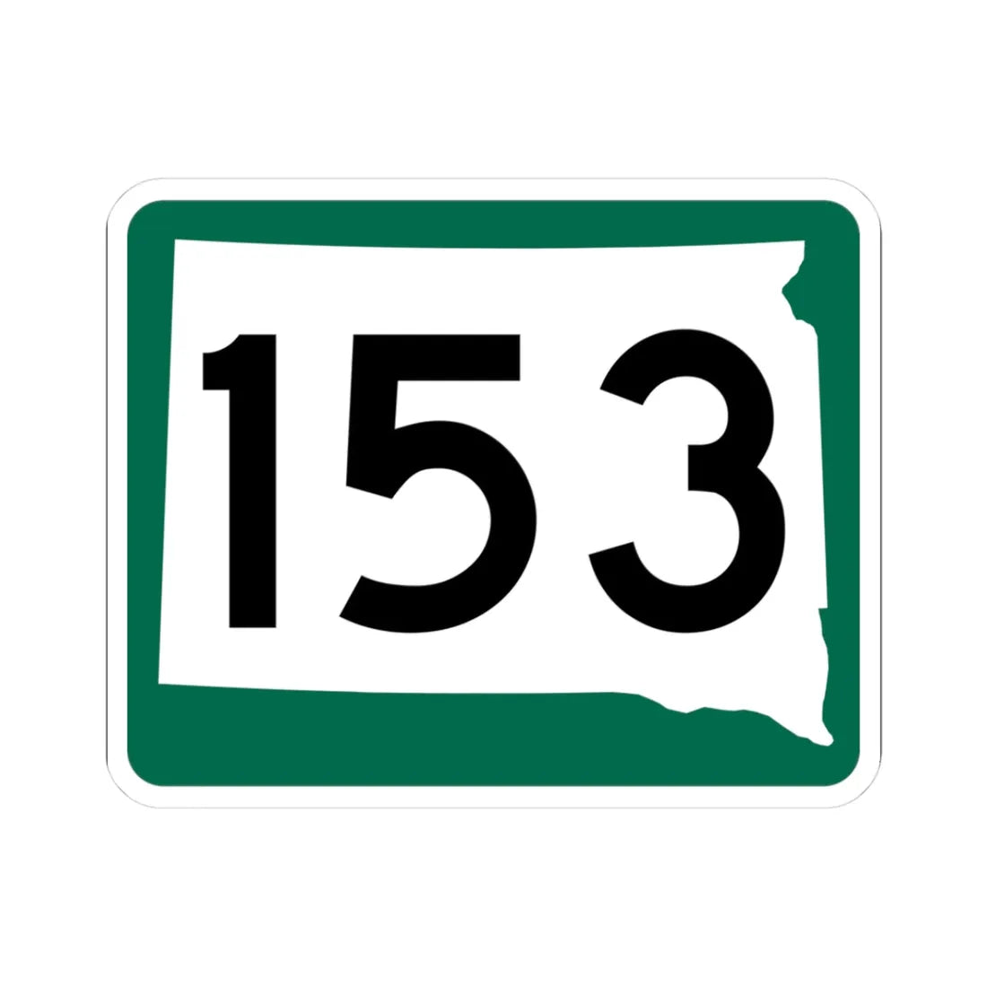 SD 153 (South Dakota) (Road Sign) STICKER Vinyl Kiss-Cut Decal 3 Inch White - The Sticker Space