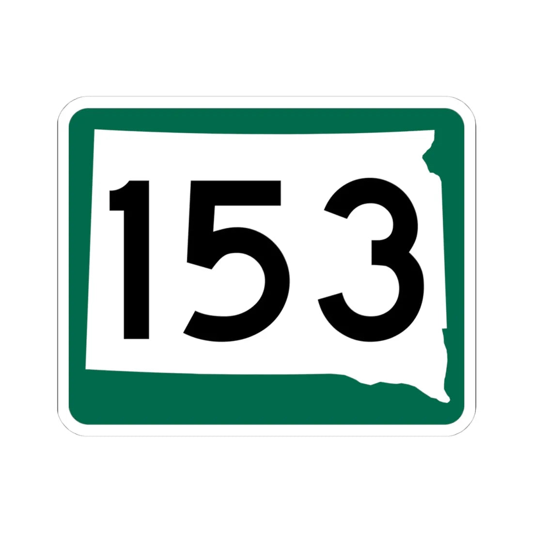 SD 153 (South Dakota) (Road Sign) STICKER Vinyl Kiss-Cut Decal 4 Inch White - The Sticker Space