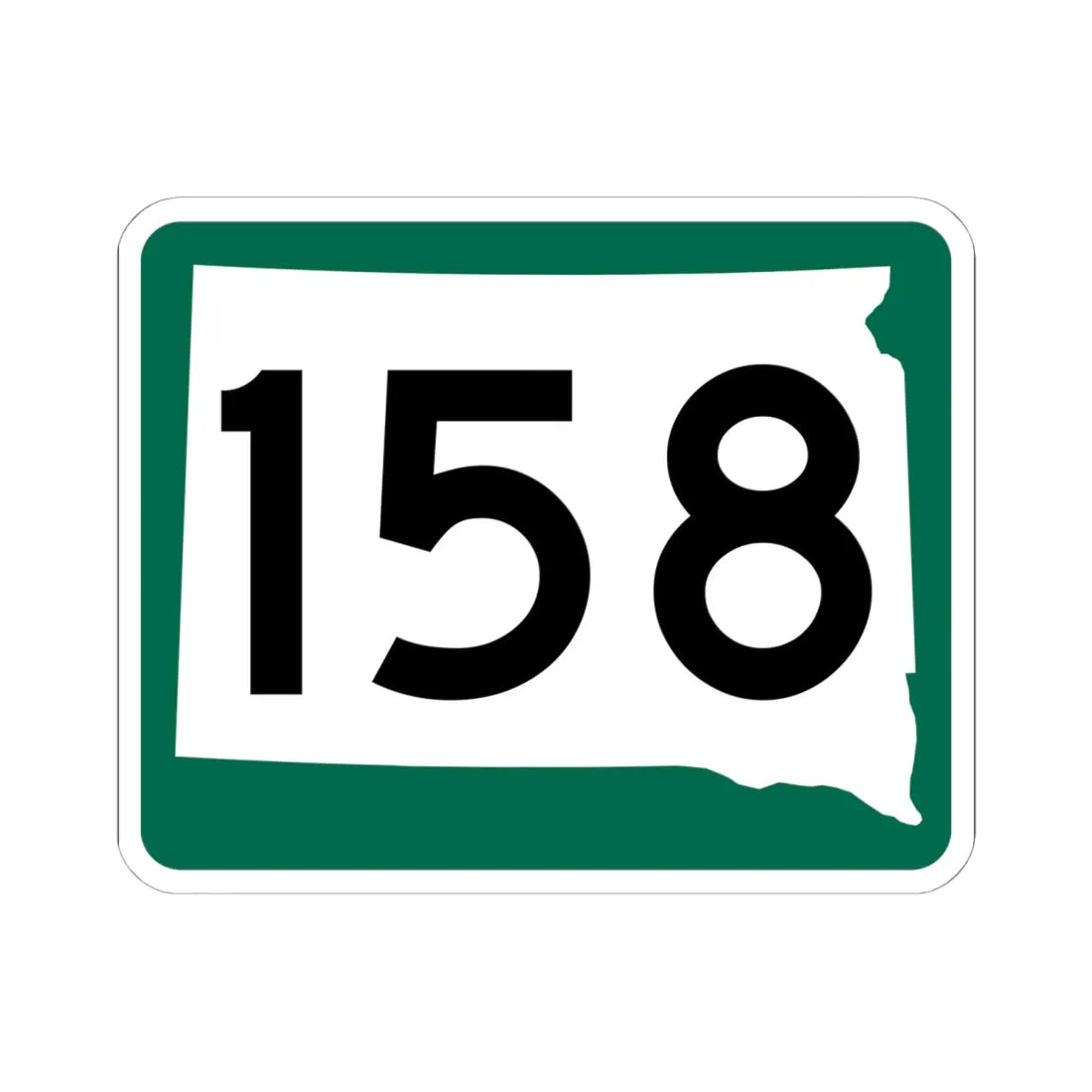 SD 158 (South Dakota) (Road Sign) STICKER Vinyl Kiss-Cut Decal 6 Inch White - The Sticker Space