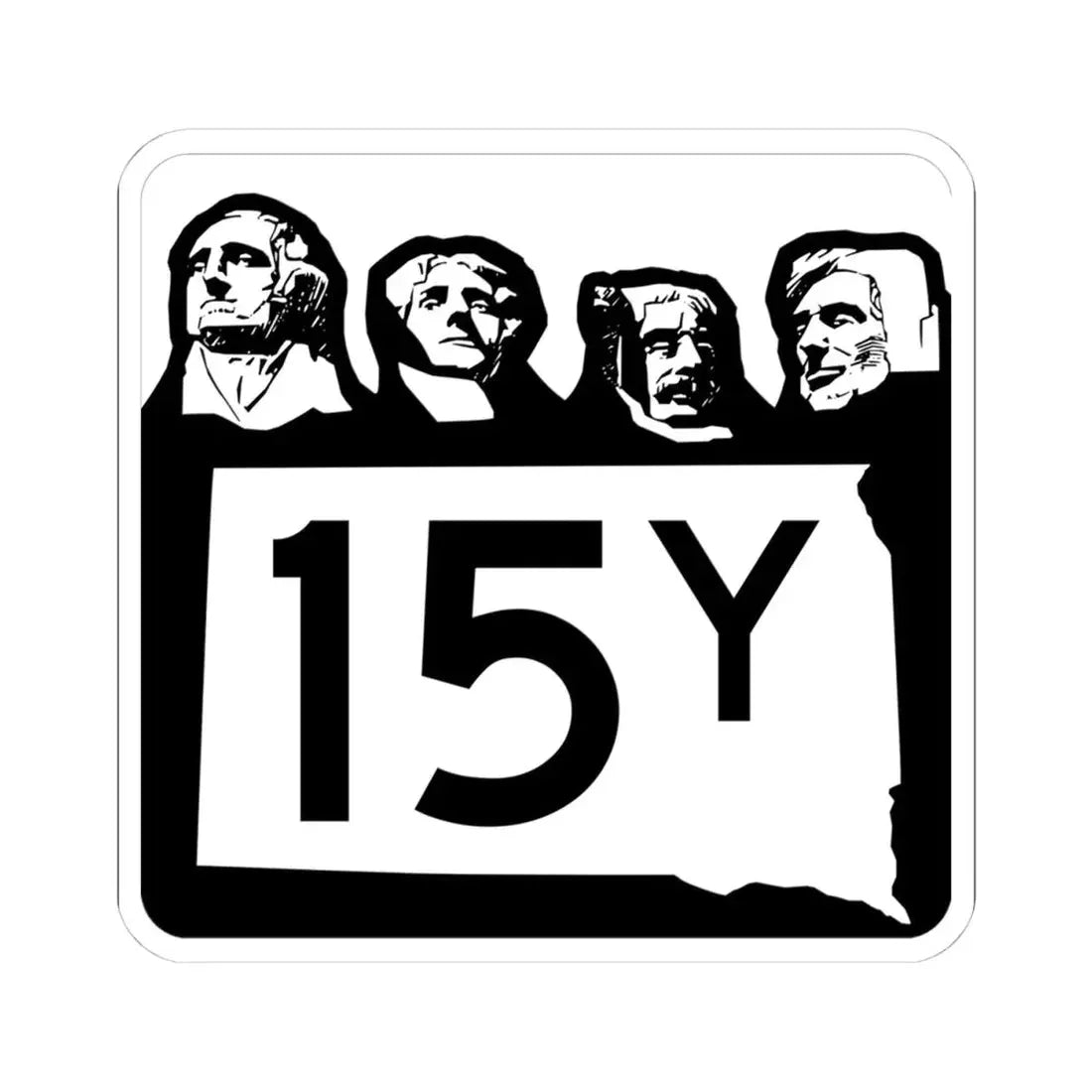 SD 15Y 1960 (South Dakota) (Road Sign) STICKER Vinyl Kiss-Cut Decal 4 Inch White - The Sticker Space