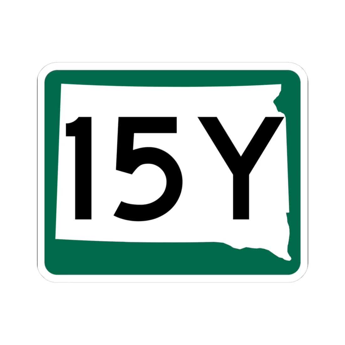 SD 15Y (South Dakota) (Road Sign) STICKER Vinyl Kiss-Cut Decal 3 Inch White - The Sticker Space