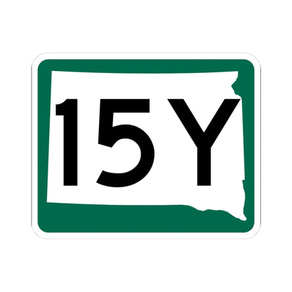 SD 15Y (South Dakota) (Road Sign) STICKER Vinyl Kiss-Cut Decal 3 Inch White - The Sticker Space