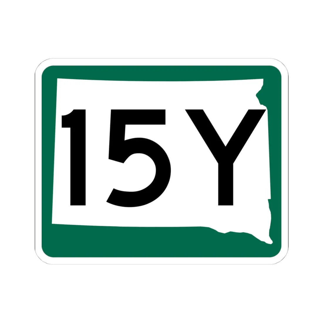 SD 15Y (South Dakota) (Road Sign) STICKER Vinyl Kiss-Cut Decal 4 Inch White - The Sticker Space
