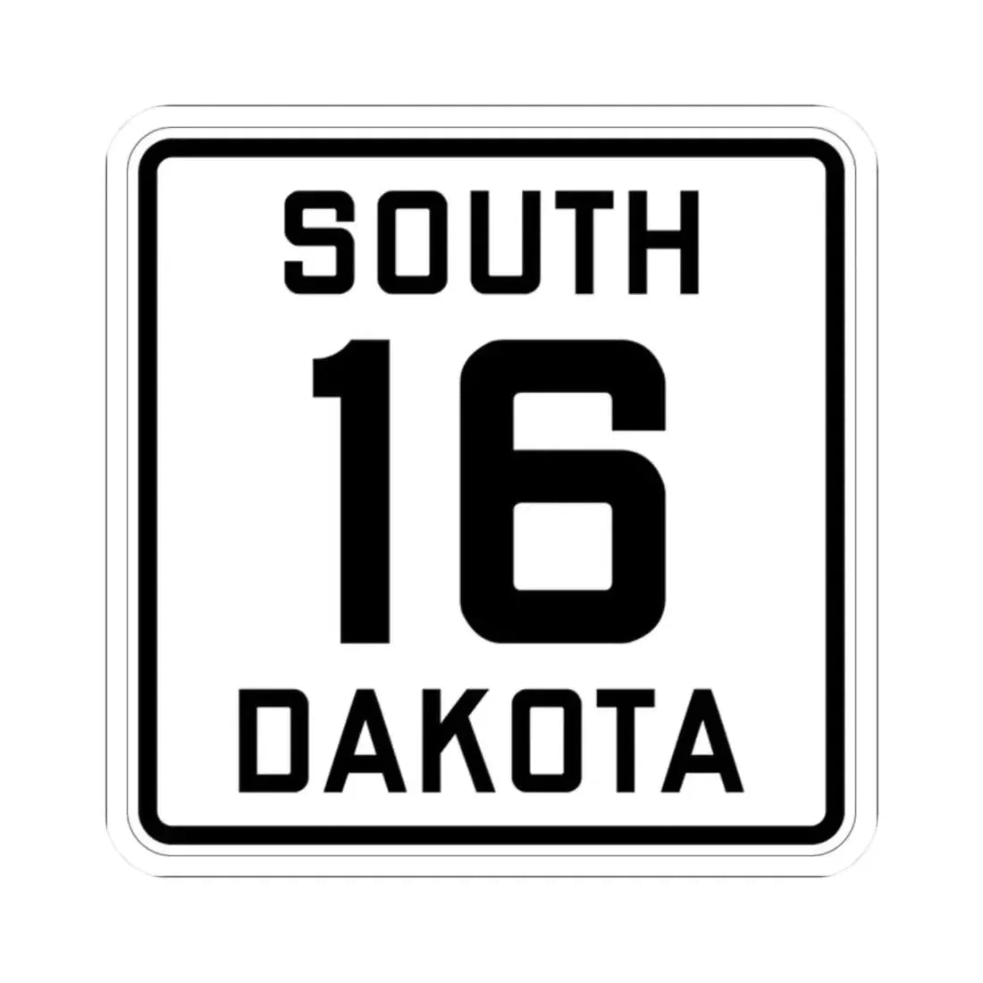 SD 16 1926 (South Dakota) (Road Sign) STICKER Vinyl Kiss-Cut Decal - The Sticker Space