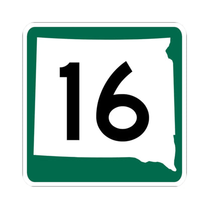 SD 16 (South Dakota) (Road Sign) STICKER Vinyl Kiss-Cut Decal 2 Inch White - The Sticker Space