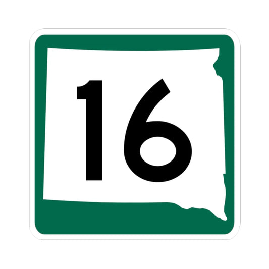SD 16 (South Dakota) (Road Sign) STICKER Vinyl Kiss-Cut Decal 2 Inch White - The Sticker Space