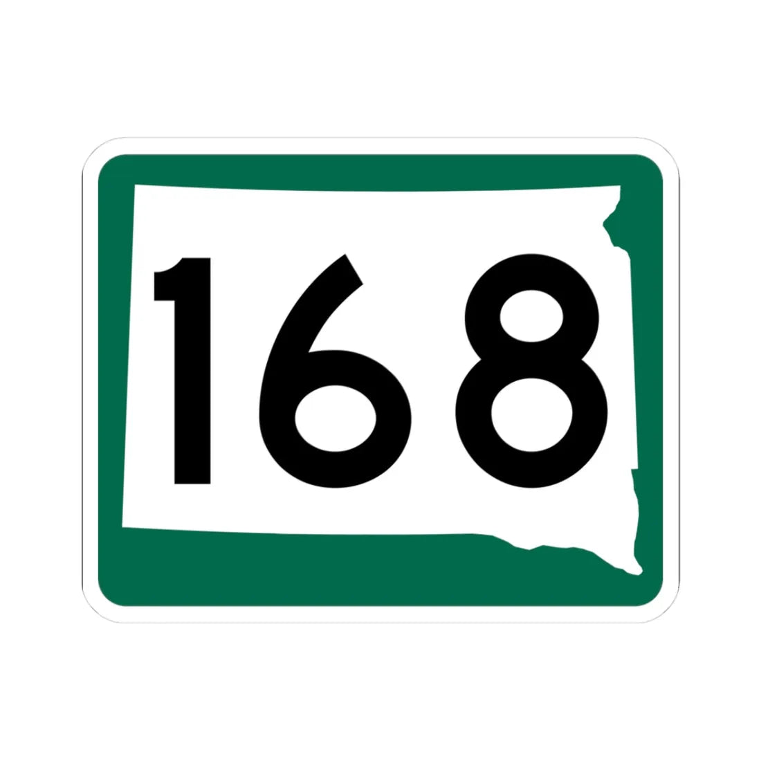 SD 168 (South Dakota) (Road Sign) STICKER Vinyl Kiss-Cut Decal 3 Inch White - The Sticker Space